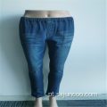 Calças compridas de algodão tecido amigável para a pele jeans Spandex feminino